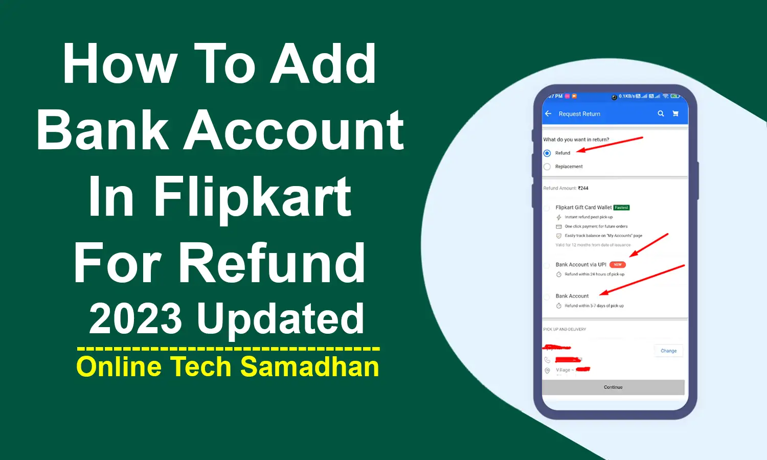 How To Add Bank Account In Flipkart For Refund