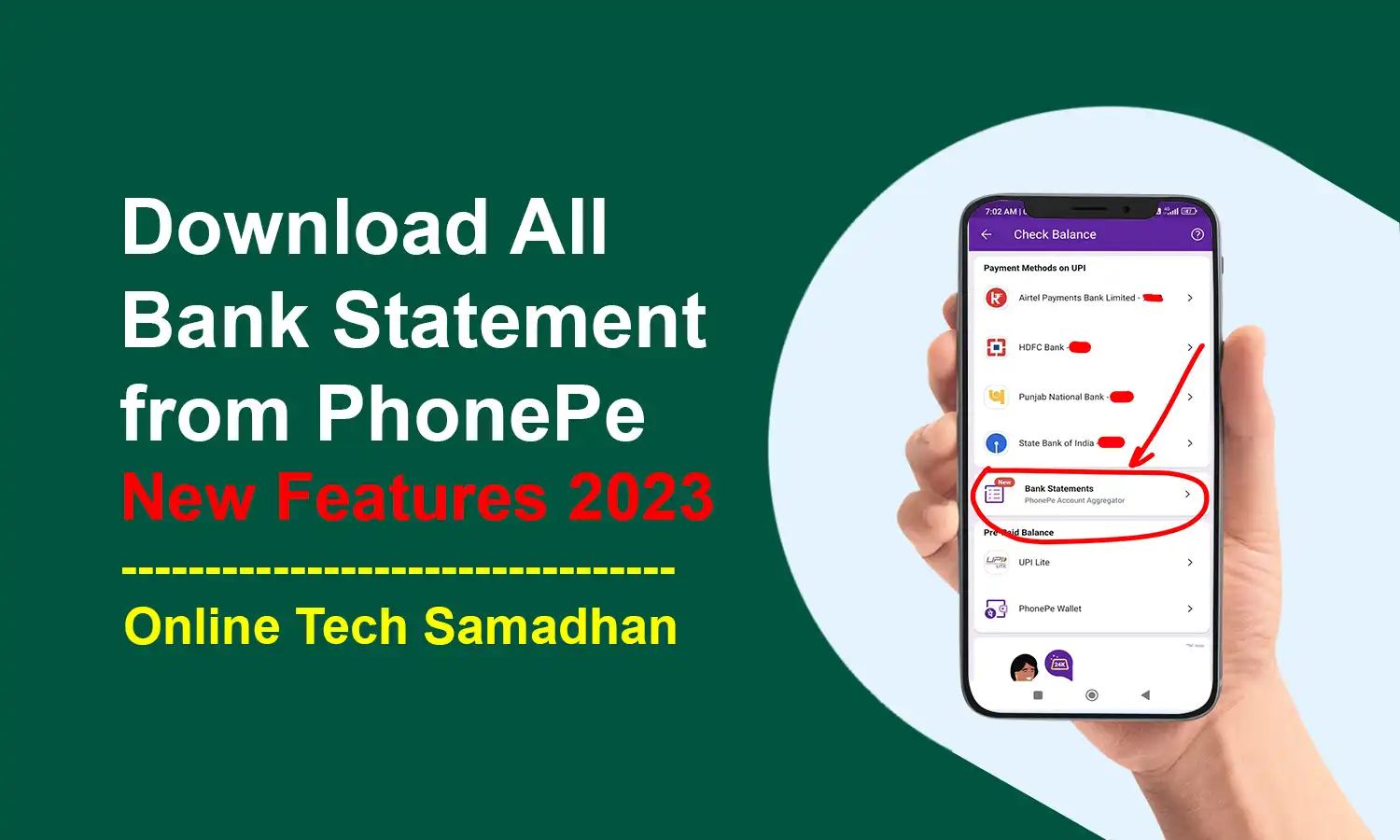 Download Bank Statement from PhonePe