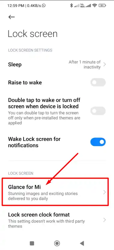 Access Lock Screen Widgets