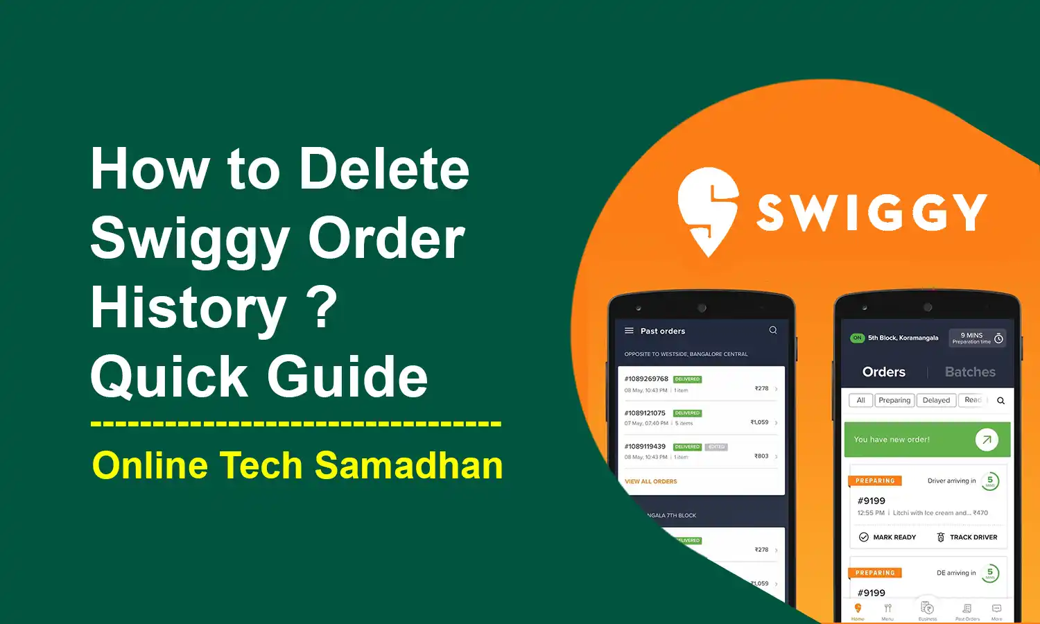 How to Delete Swiggy Order History