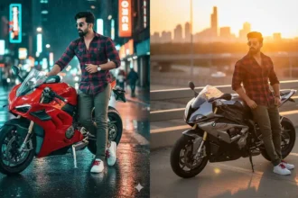 Google Gemini AI Photo for Trending Boy with Superbike
