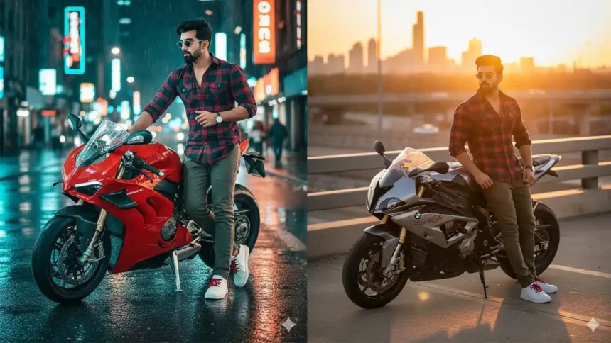Google Gemini AI Photo for Trending Boy with Superbike