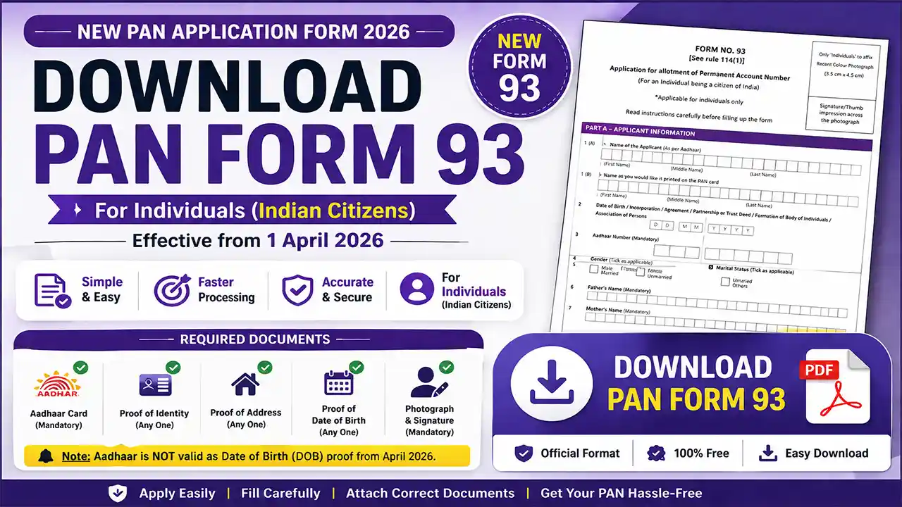 Form 93 PAN Card PDF