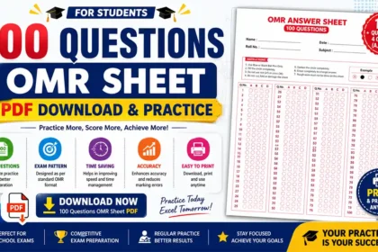 100 Questions OMR Sheet