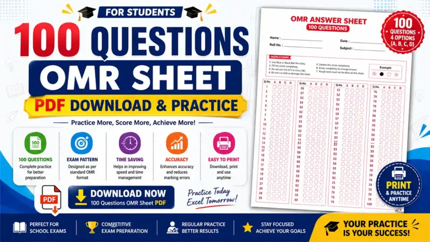 100 Questions OMR Sheet
