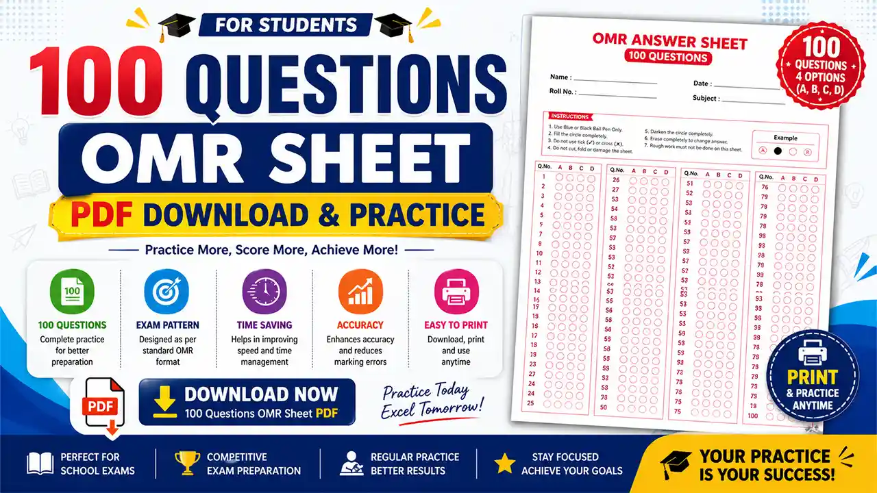 100 Questions OMR Sheet
