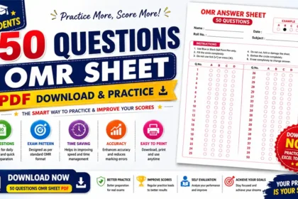50 Questions OMR Sheet