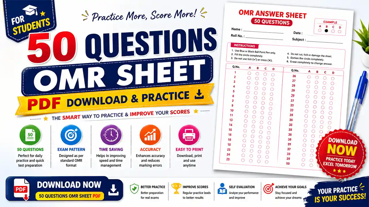 50 Questions OMR Sheet