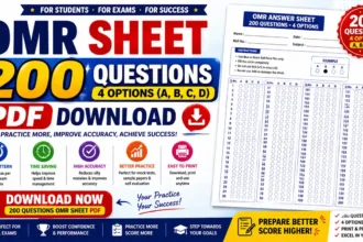 OMR Sheet 200 Questions 4 Options PDF Download