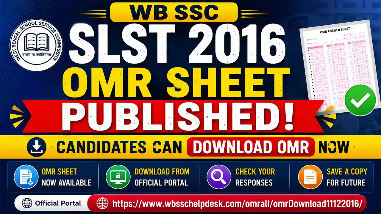 WB SSC SLST 2016 OMR Sheet Download
